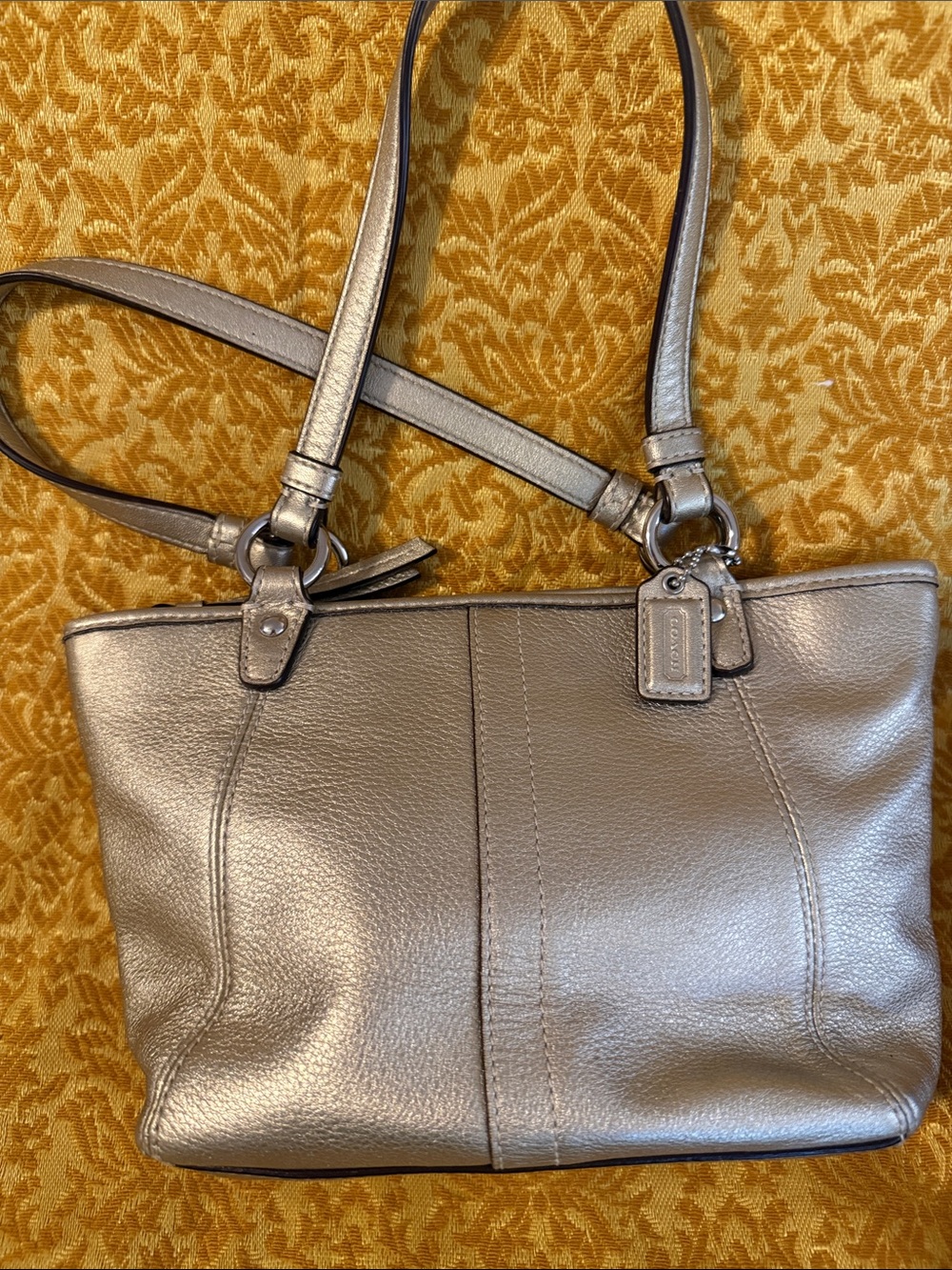 Coach Metallic Leather Mini Tote